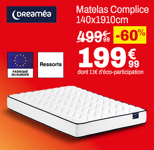 Matelas Dreaméa Complice 140x190 cm à 199,99 € au lieu de 489,99 €